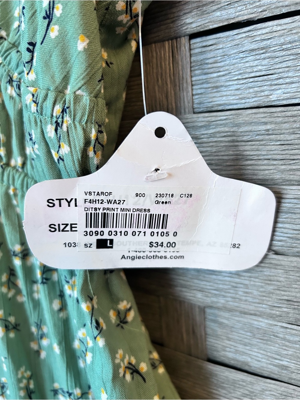 Angie Mint Green Floral Tiered Slip Dress - Picture 3 of 4